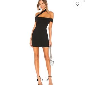 Revolve Superdown Linda Asymmetric Bodycon Dress Black